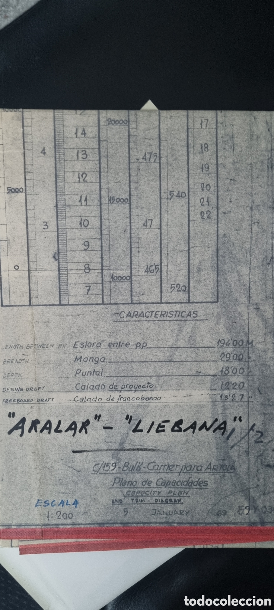 Antig&uuml;edades: Plano de astillero orginal - Foto 3