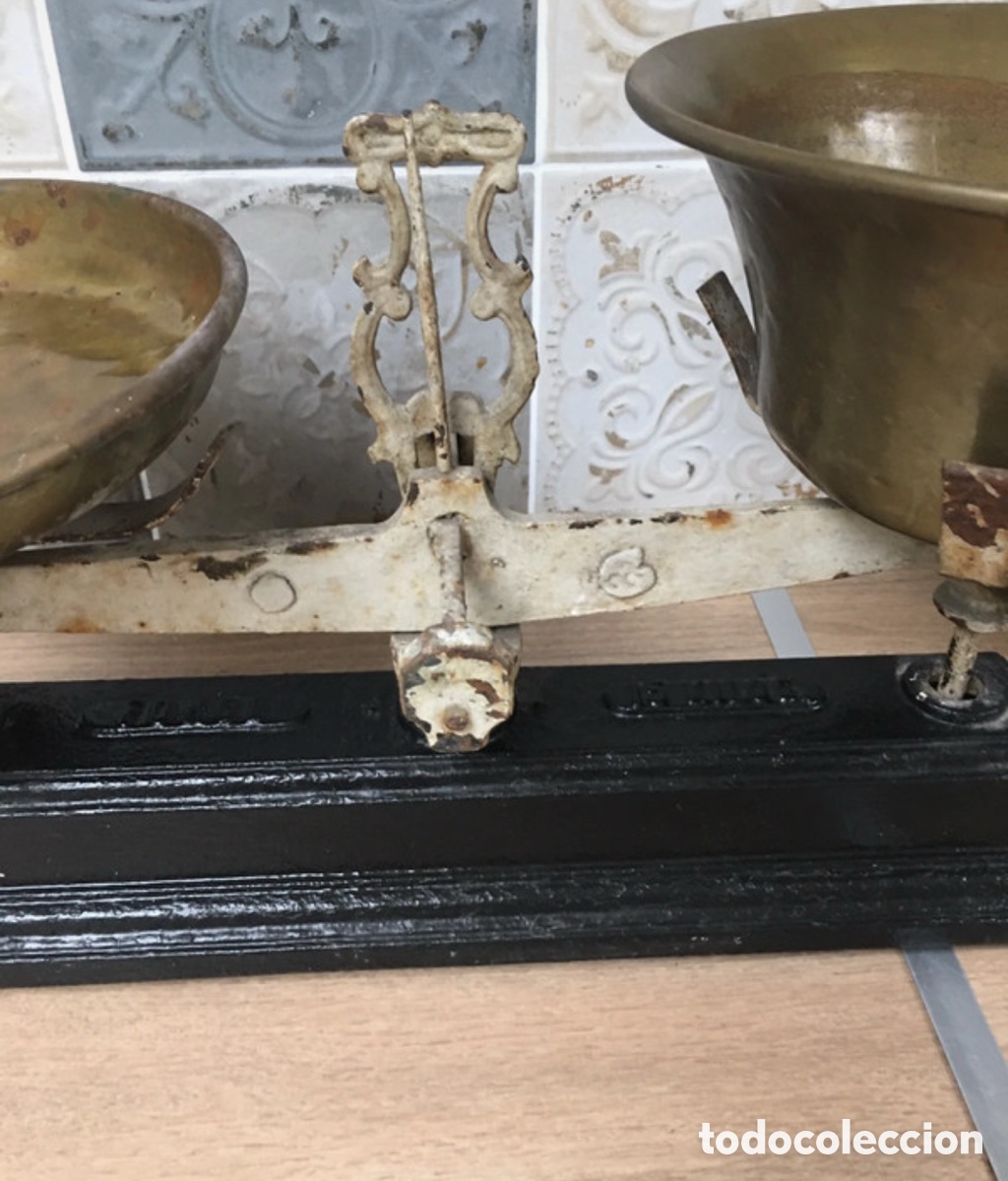 Antig&uuml;edades: Antigua balanza francesa de platillos - Foto 3