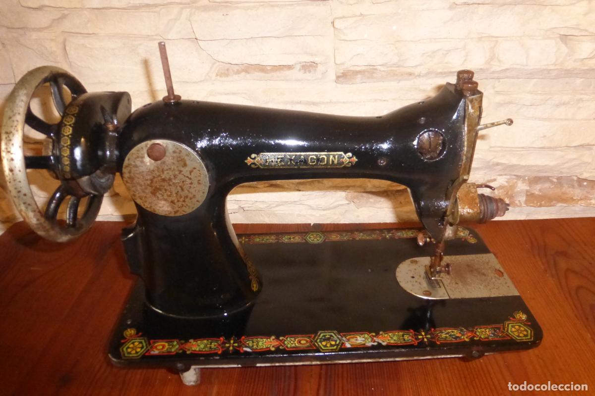 Antig&uuml;edades: ANGIGUA MAQUINA DE COSER HEXAGON - Foto 2