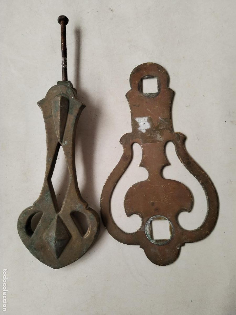 Antig&uuml;edades: llamador aldaba antiguo de bronce - c121 - Foto 4