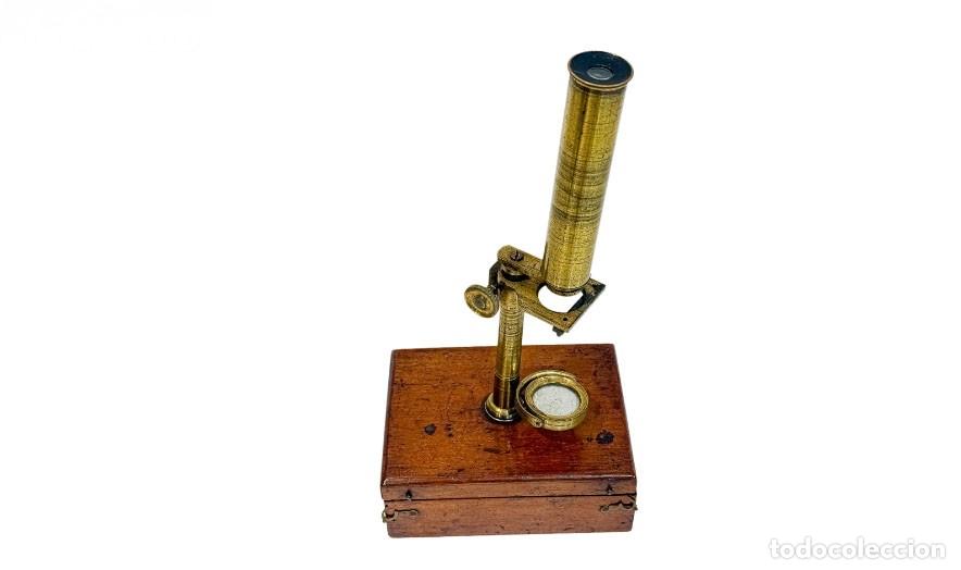 Antig&uuml;edades: Antiguo Microscopio de campa&ntilde;a- Ca.1900 - Foto 2
