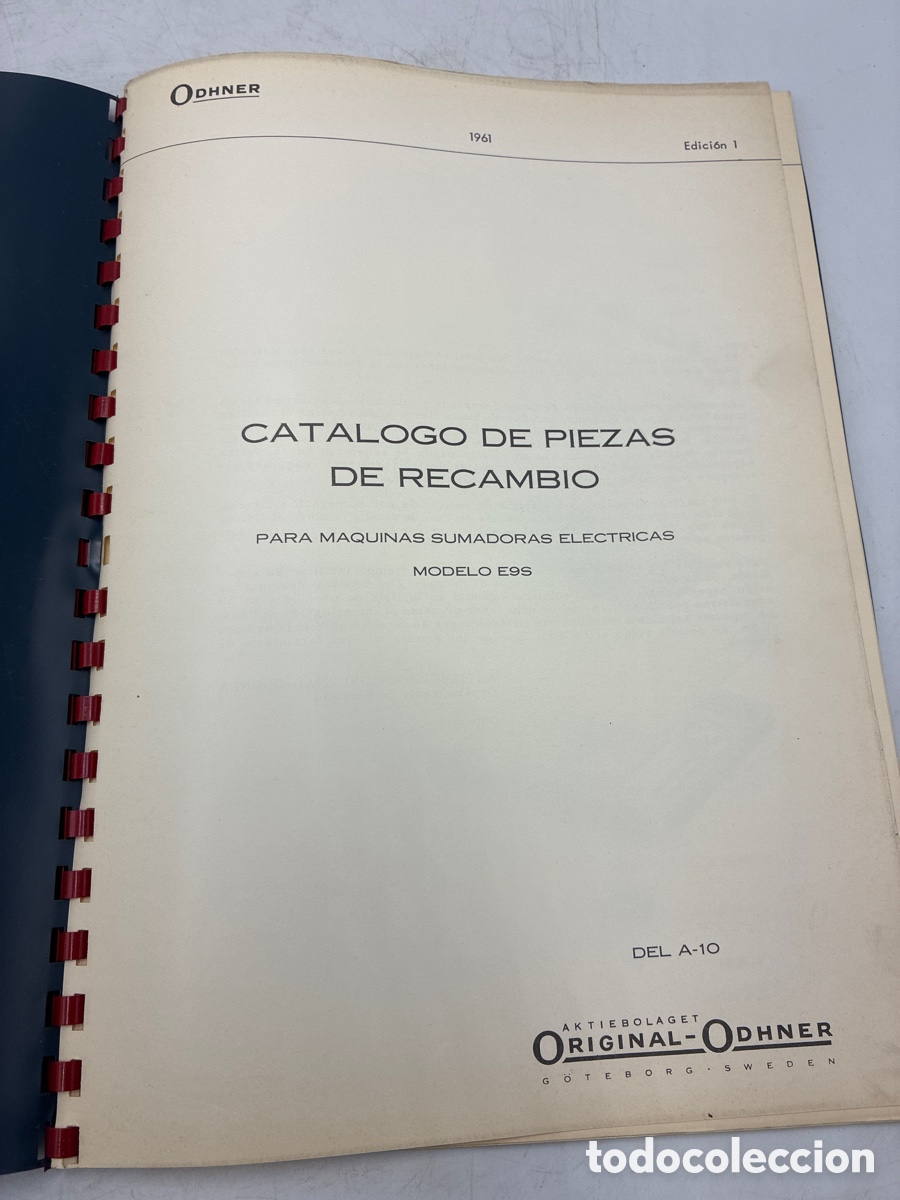 Antig&uuml;edades: Cat&aacute;logo de piezas de recambio ODHNER. Del A-10. - Foto 3