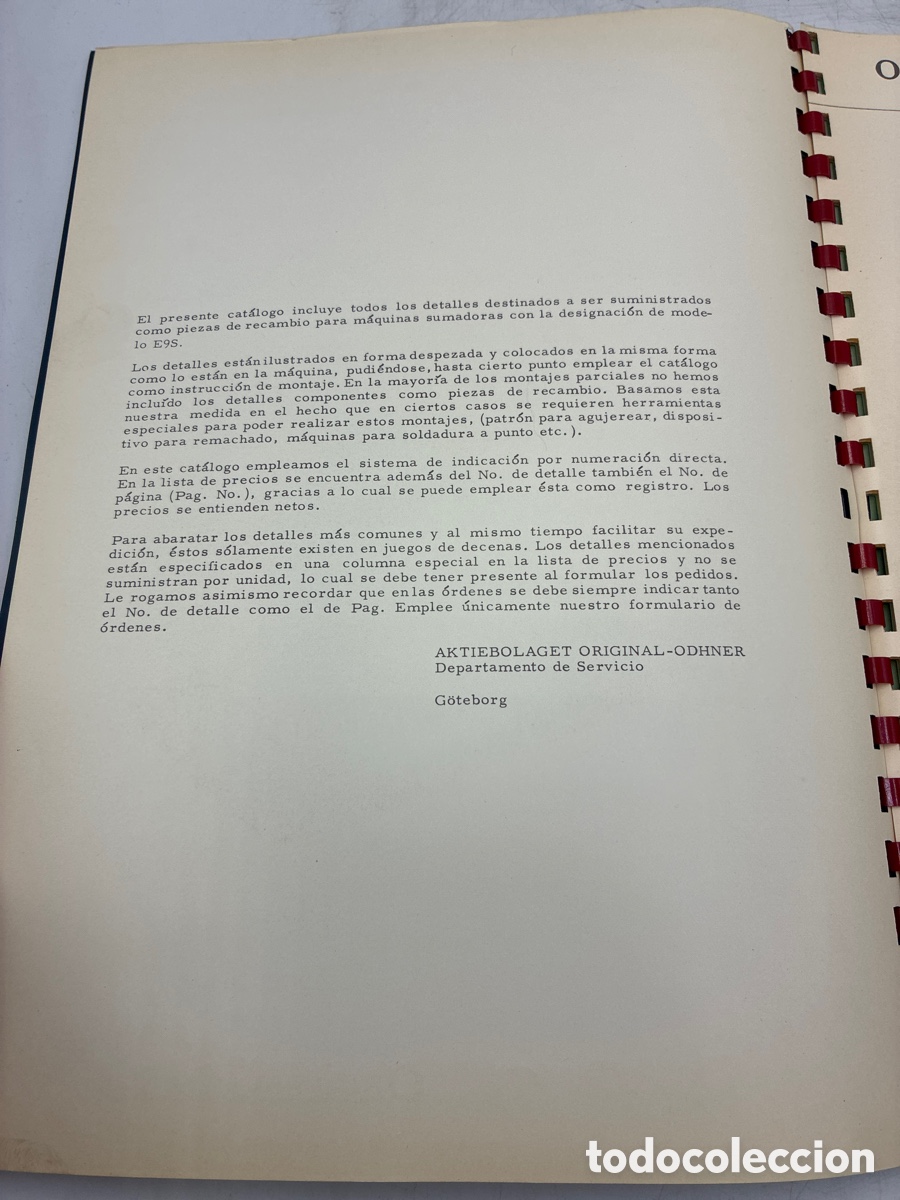 Antig&uuml;edades: Cat&aacute;logo de piezas de recambio ODHNER. Del A-10. - Foto 9