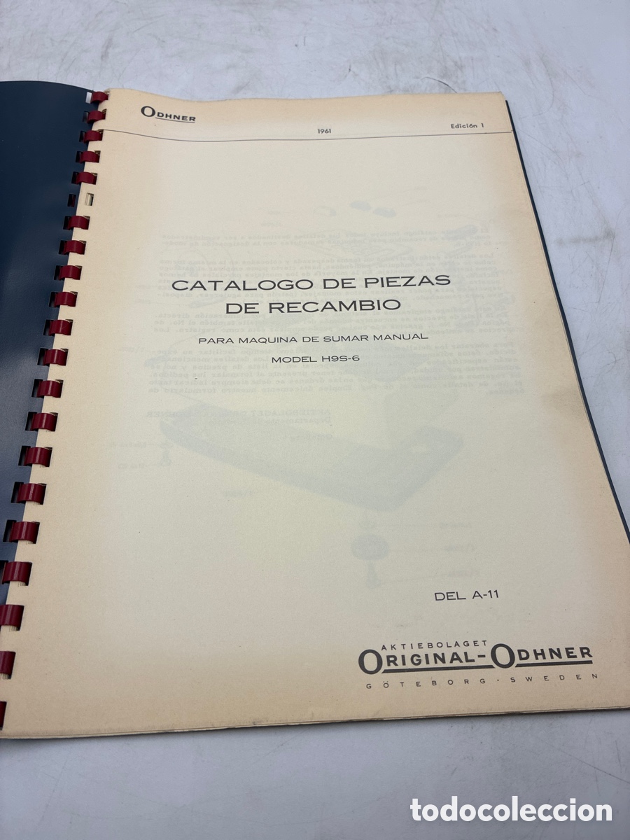 Antig&uuml;edades: Cat&aacute;logo de piezas de recambio. ODHNER. Del A-11. - Foto 3