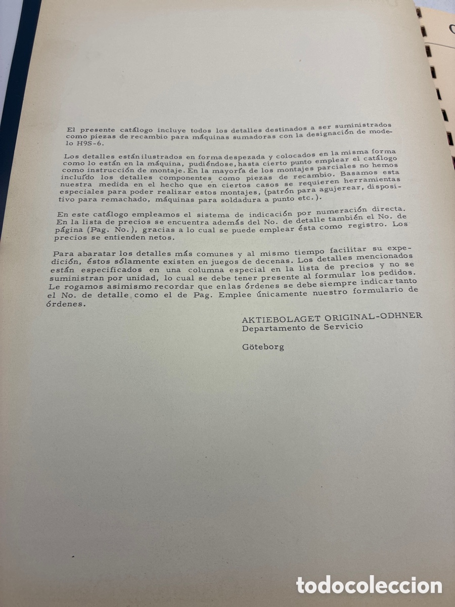 Antig&uuml;edades: Cat&aacute;logo de piezas de recambio. ODHNER. Del A-11. - Foto 4
