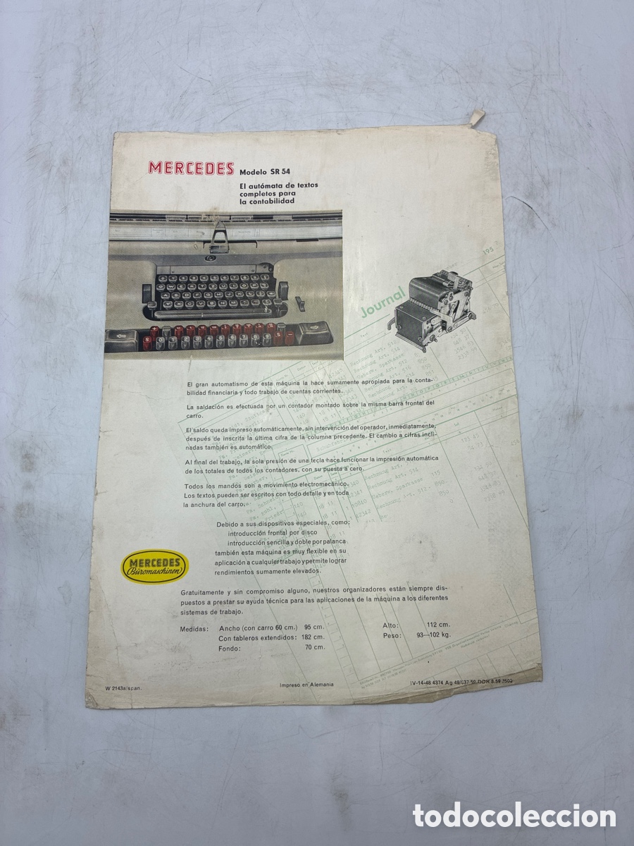 Antig&uuml;edades: P&oacute;ster Mercedes modelo Sr54. - Foto 2
