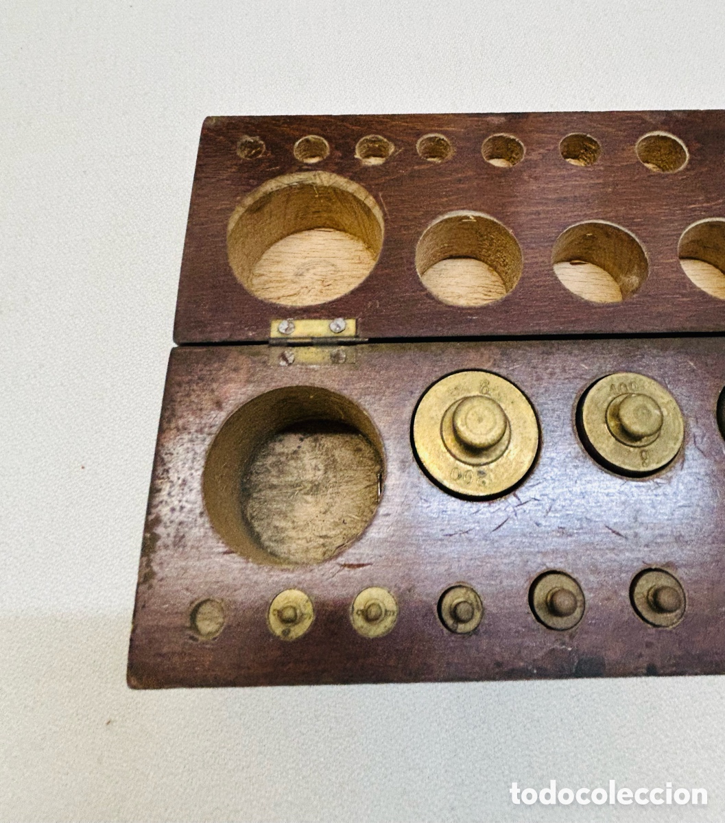 Antig&uuml;edades: Antiguo juego de 13 pesas - Foto 2