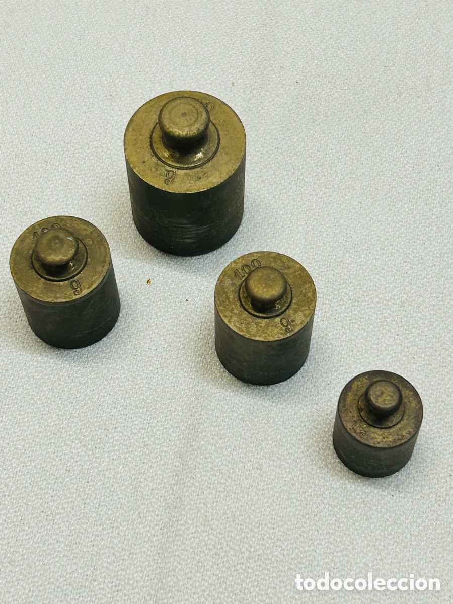 Antig&uuml;edades: Antiguo juego de 13 pesas - Foto 5