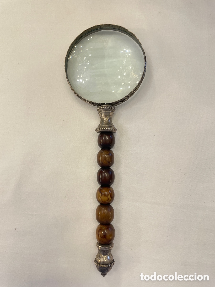 Antig&uuml;edades: Lupa de mango de madera siglo XX - Foto 2