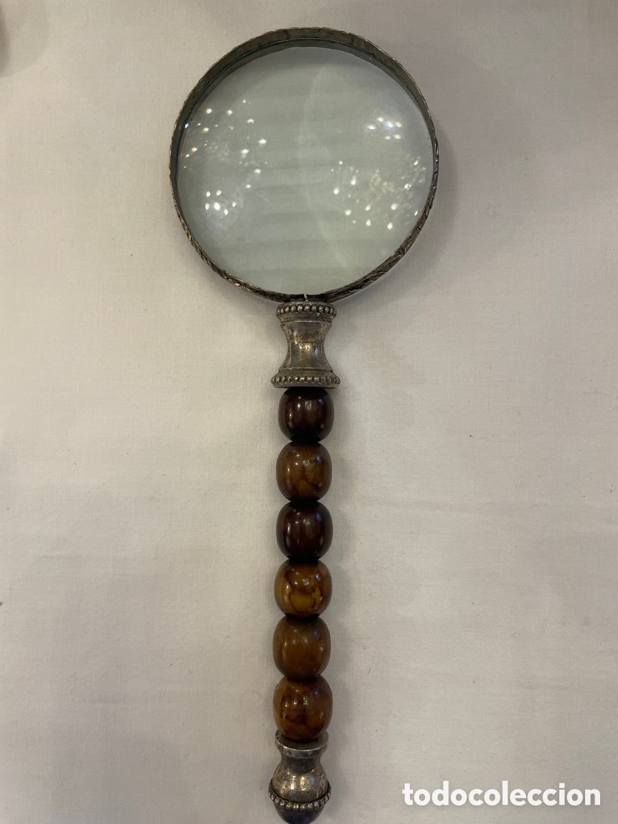 Antig&uuml;edades: Lupa de mango de madera siglo XX - Foto 1