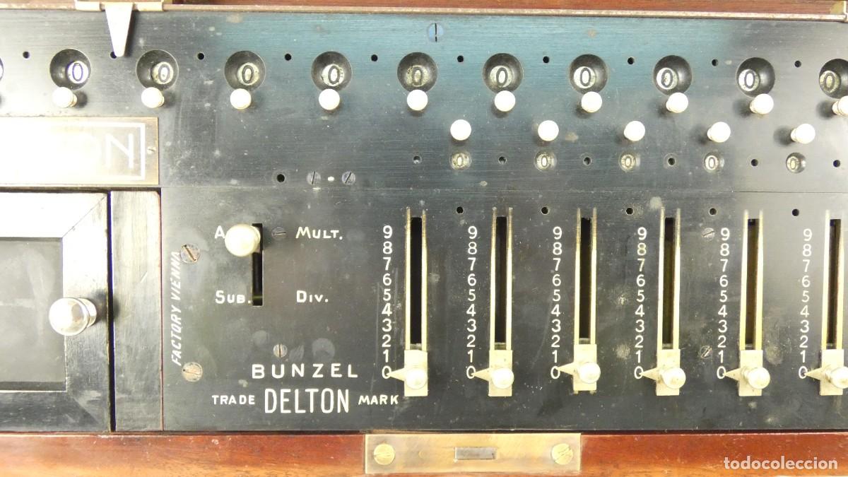 Antig&uuml;edades: ARITMOMETRO BUNZEL DELTON A&Ntilde;O 1909 Calculadora Adding Machine Arithmometer - Foto 5