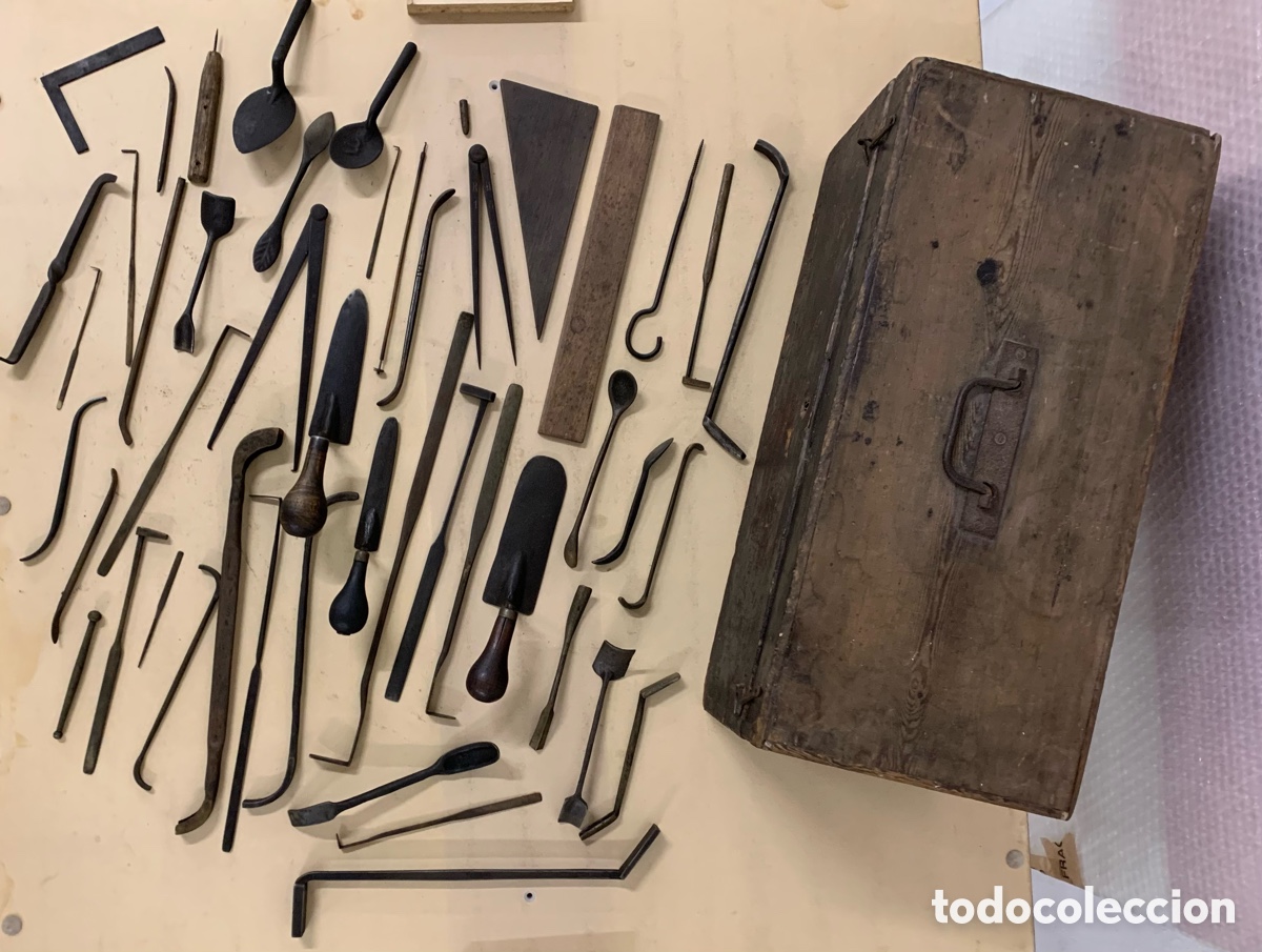 Antig&uuml;edades: Caja de herramientas moldes de fundici&oacute;n - Foto 3