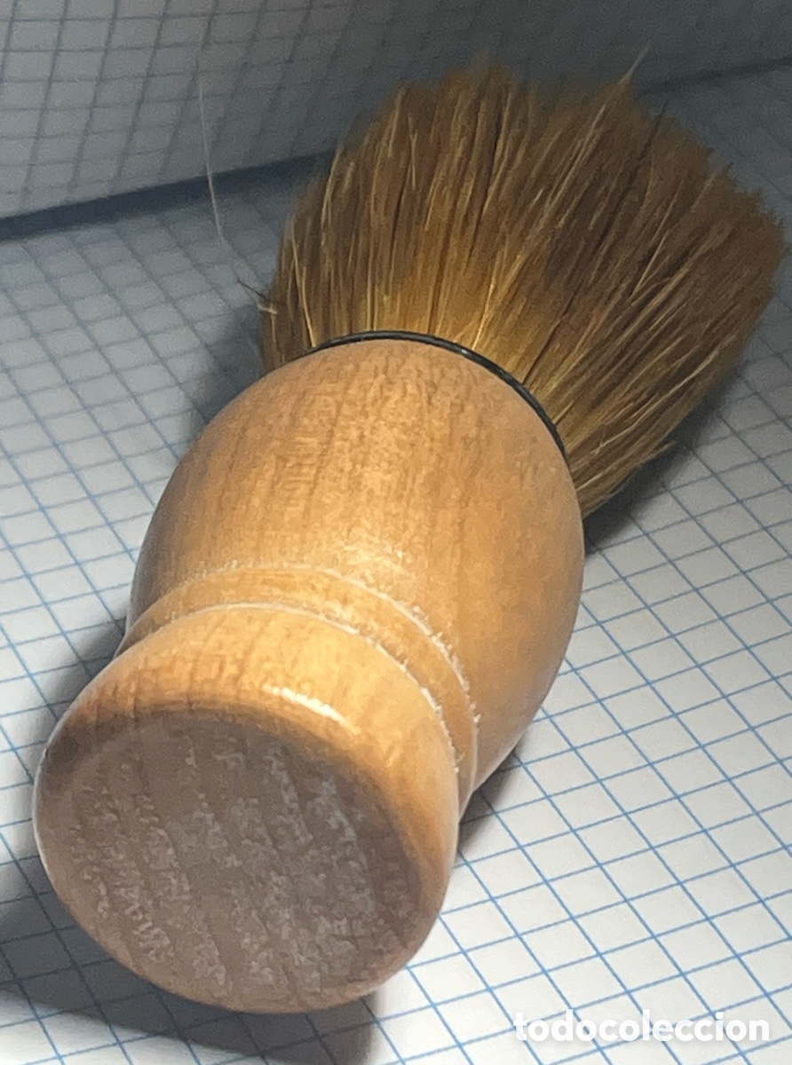 Antig&uuml;edades: BROCHA DE AFEITAR DE PELO DE CERDA - Foto 2