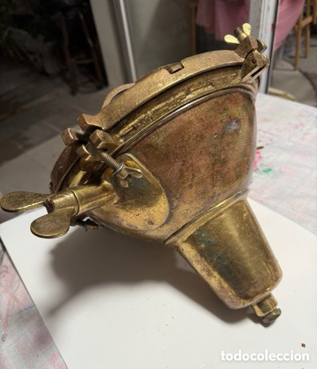 Antig&uuml;edades: Lampar n&aacute;utica de bronce - Foto 2