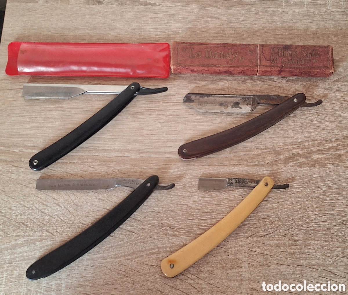 Antig&uuml;edades: Lote de 4 Navajas de Barbero - Foto 3