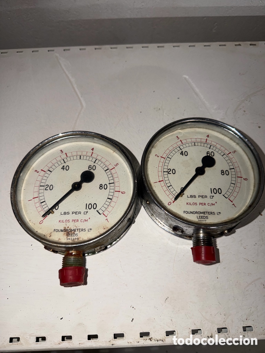Antig&uuml;edades: 2 Man&oacute;metros Foundrometers Leeds Antiguos - Foto 1