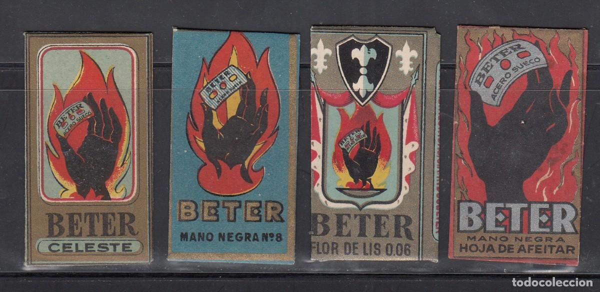 Antig&uuml;edades: 4 FUNDAS DE HOJA DE AFEITAR BETER DISTINTAS -- - Foto 1