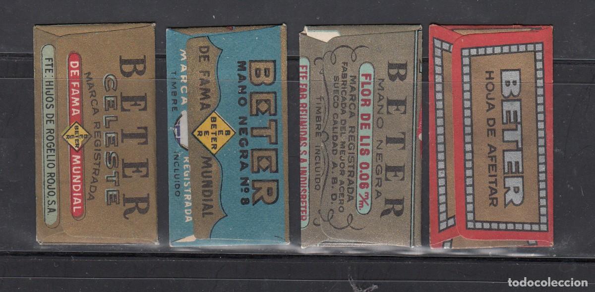 Antig&uuml;edades: 4 FUNDAS DE HOJA DE AFEITAR BETER DISTINTAS -- - Foto 2