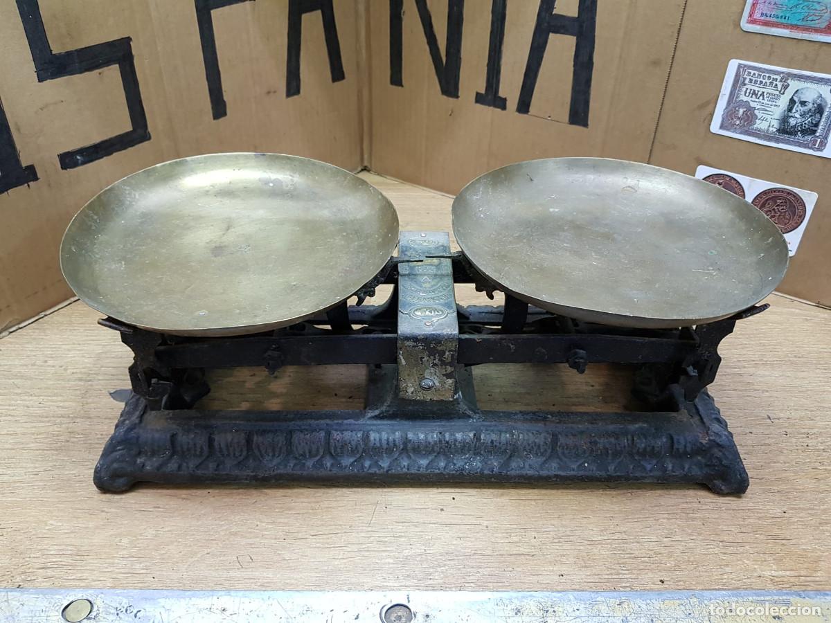 Antig&uuml;edades: ANTIGUA BALANZA/BASCULA DE PLATOS-FRANCESA - Foto 1
