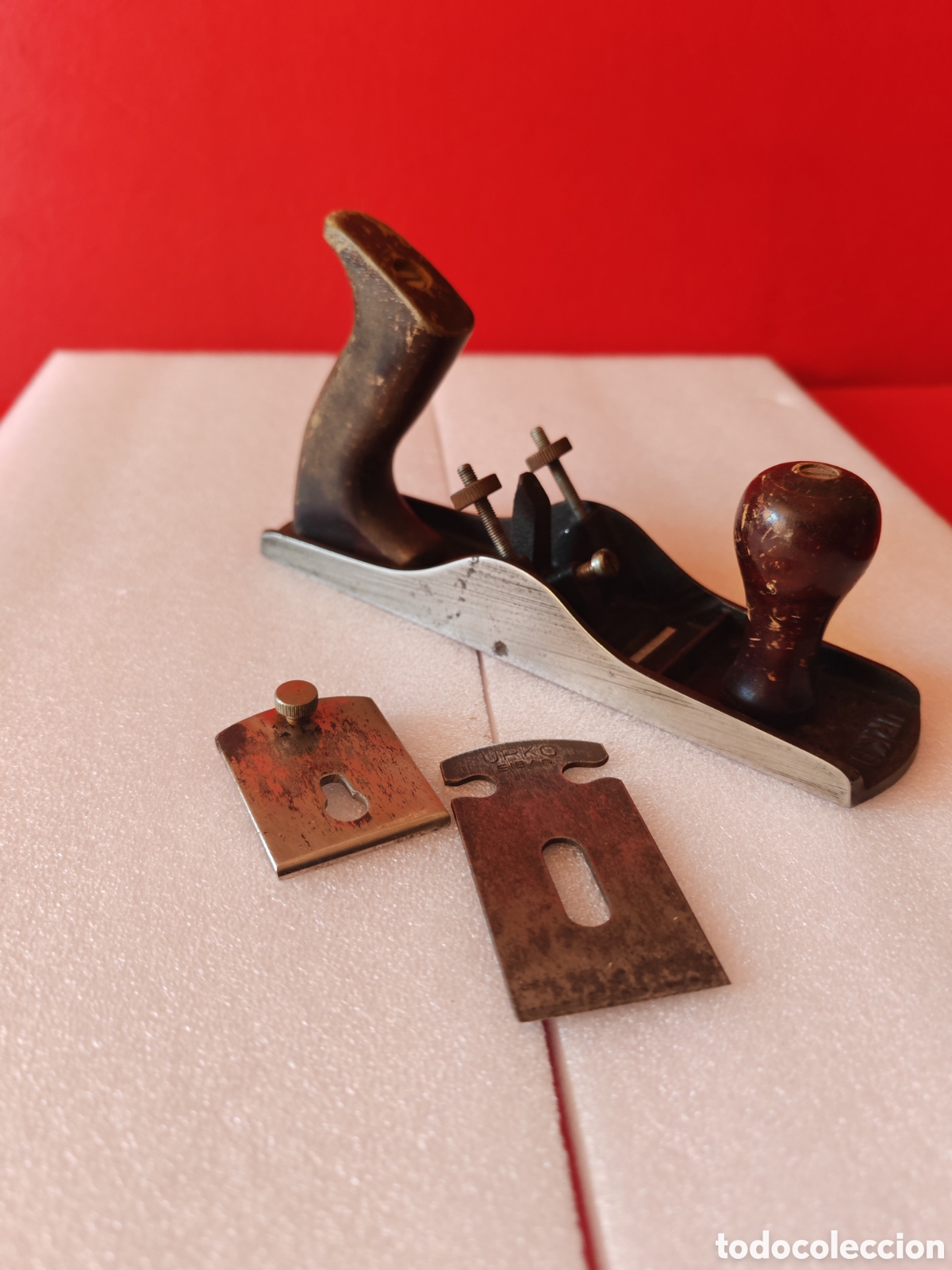 Antig&uuml;edades: Antiguo cepillo de carpintero, de la marca URKO ( 5 B ) - Foto 7
