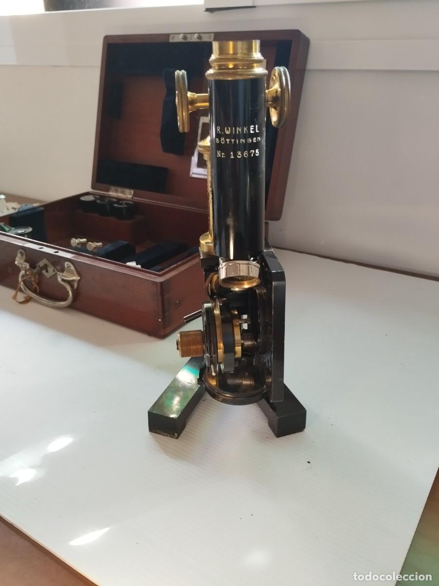 Antig&uuml;edades: MICROSCOPIO ANTIGUO WINKEL - Foto 2
