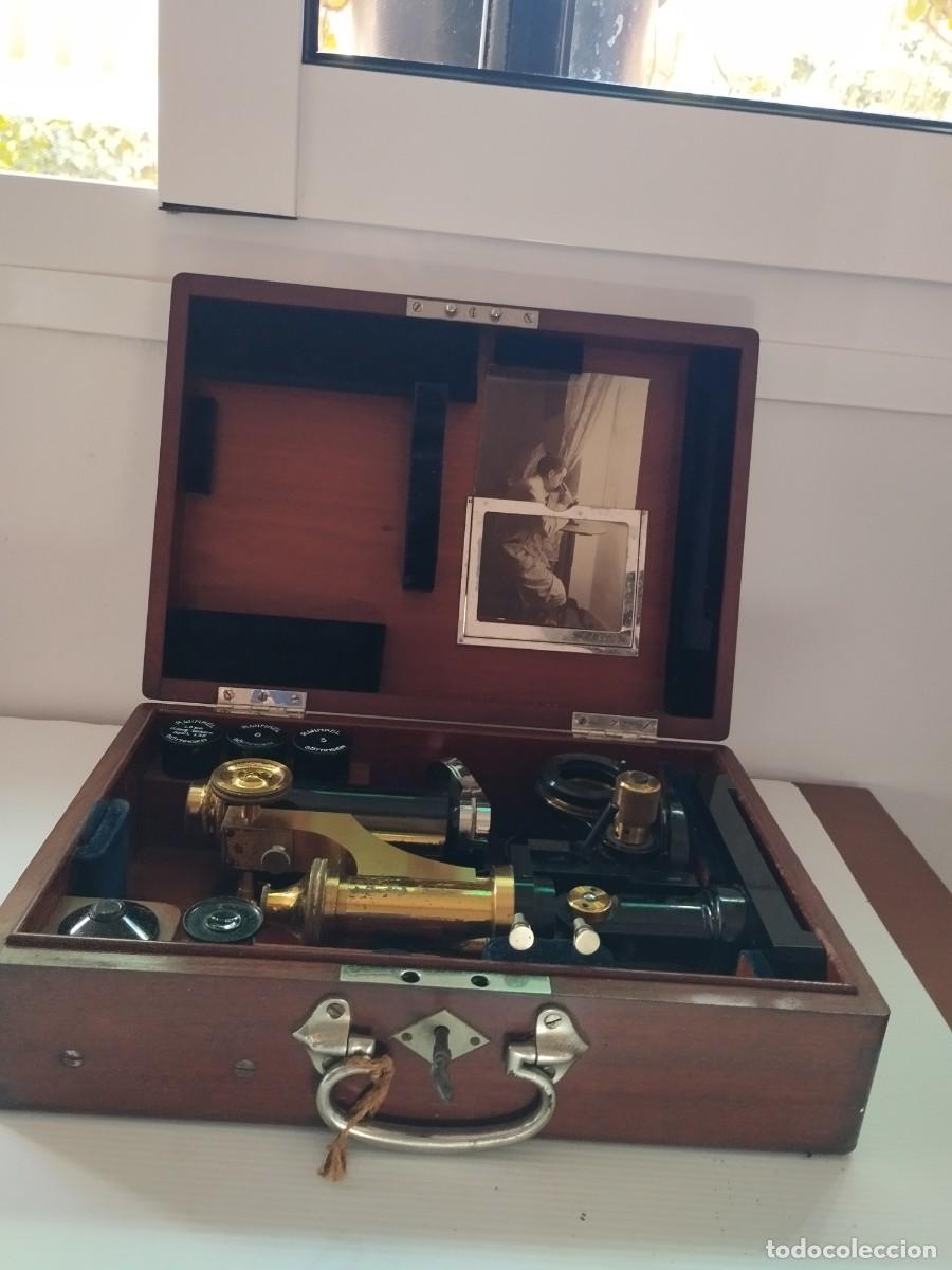 Antig&uuml;edades: MICROSCOPIO ANTIGUO WINKEL - Foto 3