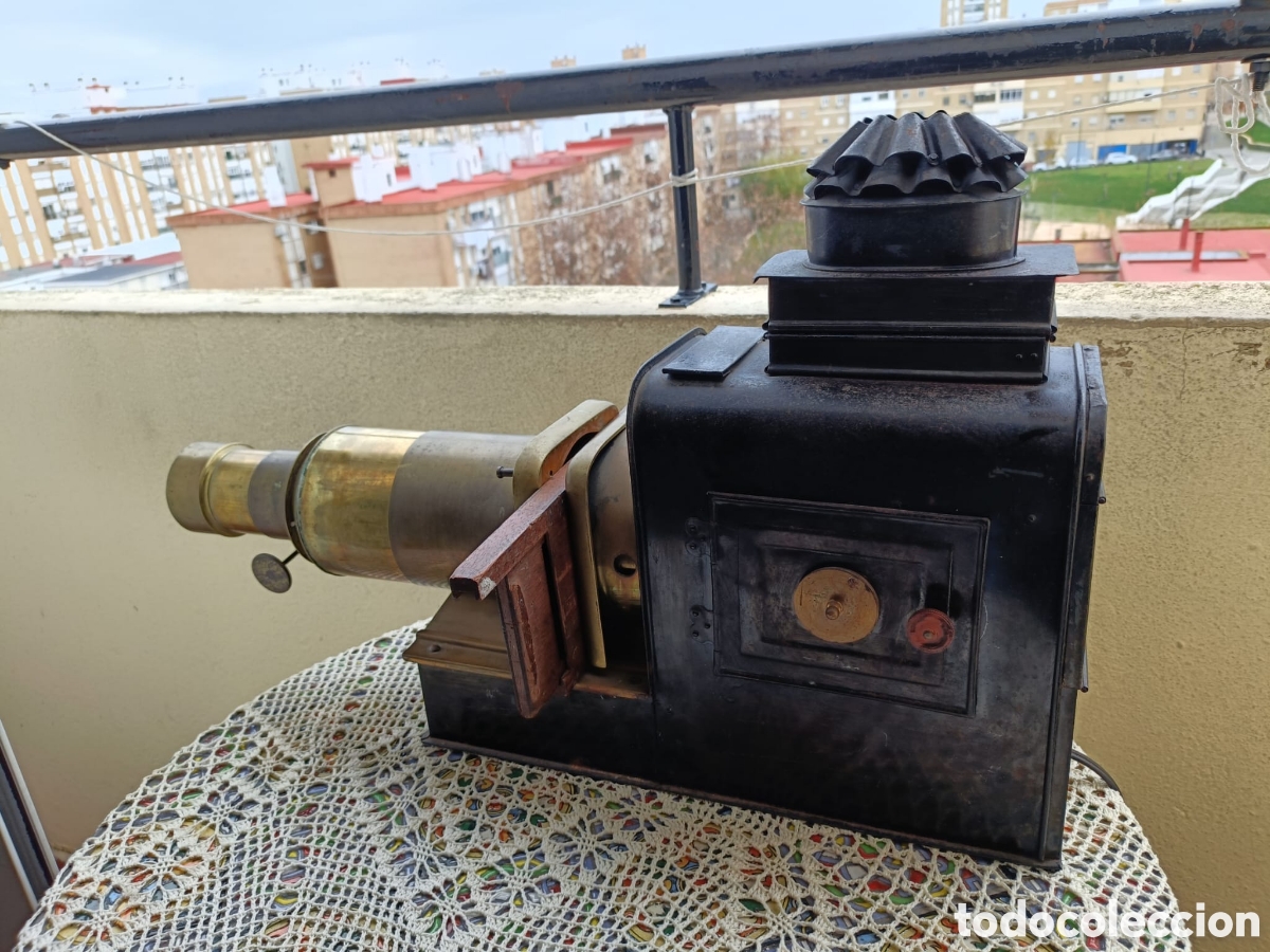 Antig&uuml;edades: ANTIGUA LINTERNA M&Aacute;GICA DE GRAN TAMA&Ntilde;O - Foto 2