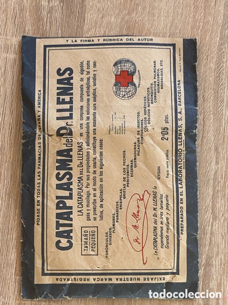 Antig&uuml;edades: Sobre de papel antiguo para la cataplasma - Foto 1
