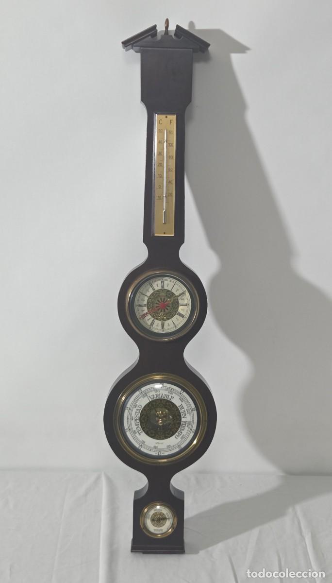 Antig&uuml;edades: Term&oacute;metro,higr&oacute;metro,bar&oacute;metro,reloj, de pared funcionando - Foto 1