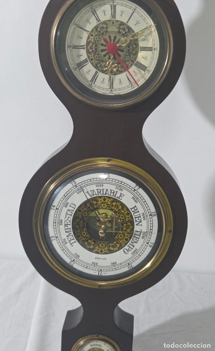 Antig&uuml;edades: Term&oacute;metro,higr&oacute;metro,bar&oacute;metro,reloj, de pared funcionando - Foto 5