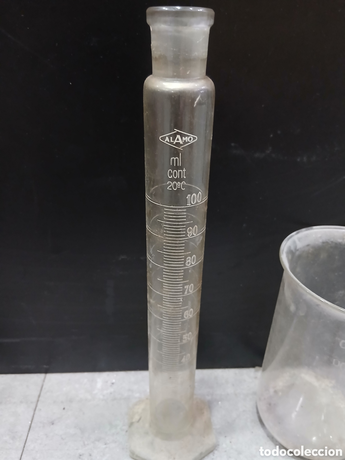 Antig&uuml;edades: Lote de 3 piezas de cristal Pyrex de laboratorio. (L99) - Foto 2