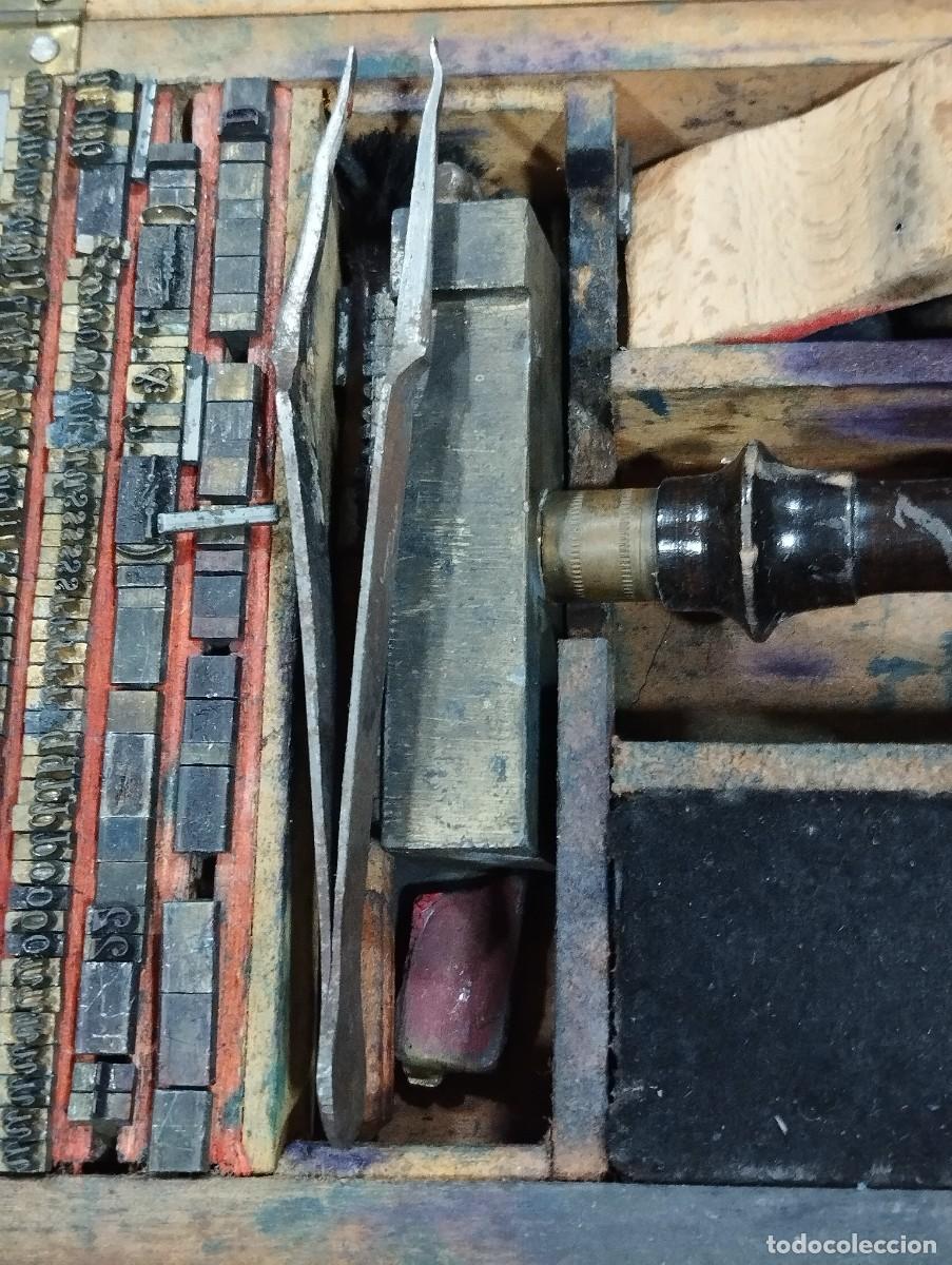 Antig&uuml;edades: IMPRENTILLA COMERCIAL EN CAJA DE MADERA DE LA &Eacute;POCA. - Foto 6