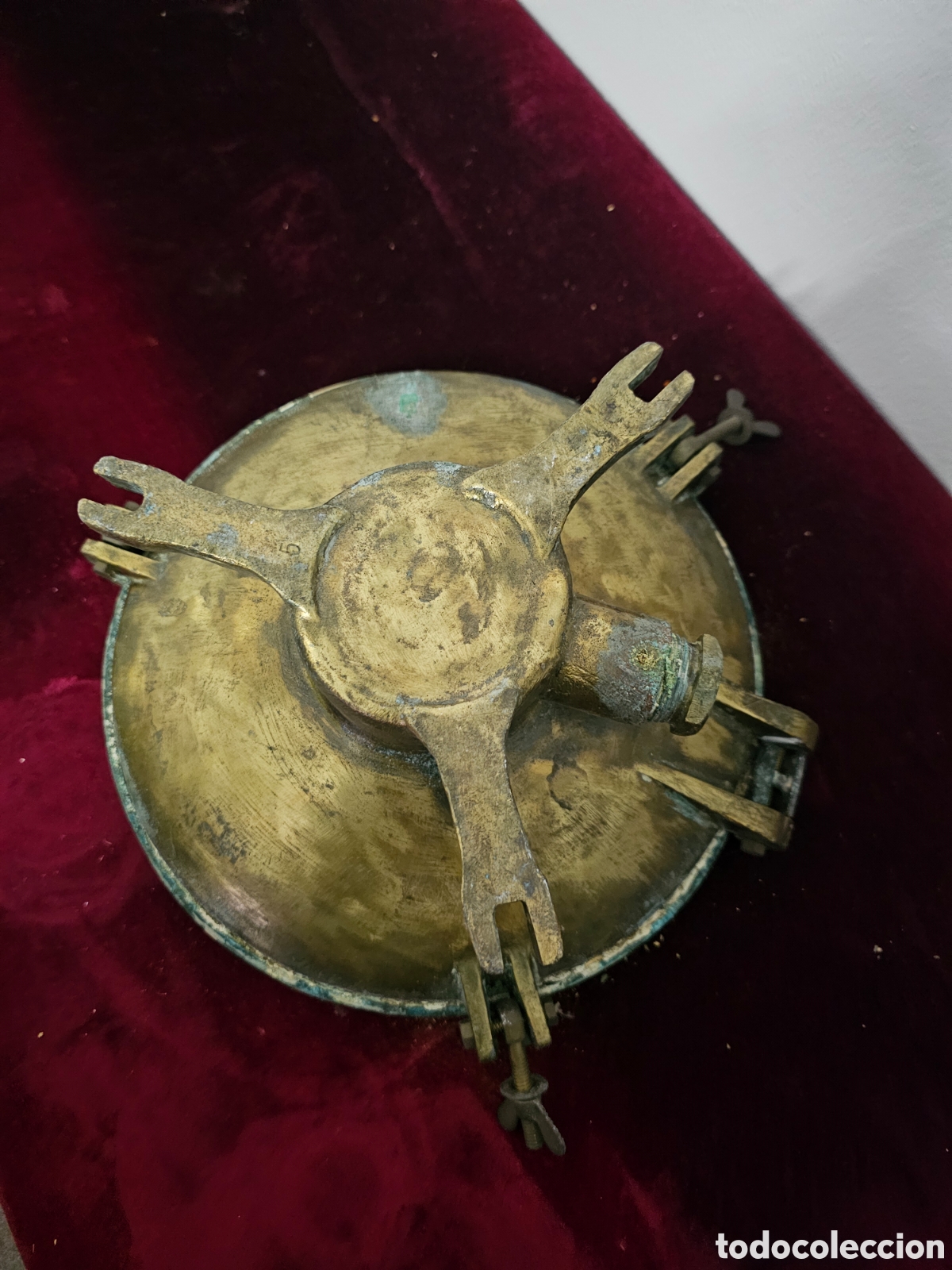 Antig&uuml;edades: L&aacute;mpara de barco de bronce, sin bombeta, - Foto 2