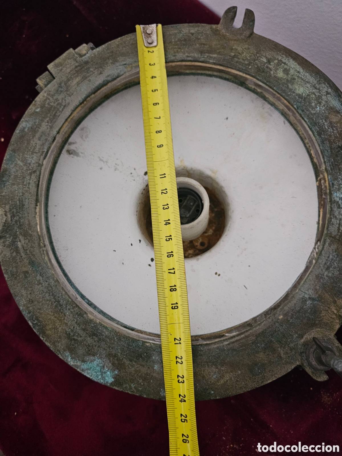 Antig&uuml;edades: L&aacute;mpara de barco de bronce, sin bombeta, - Foto 3