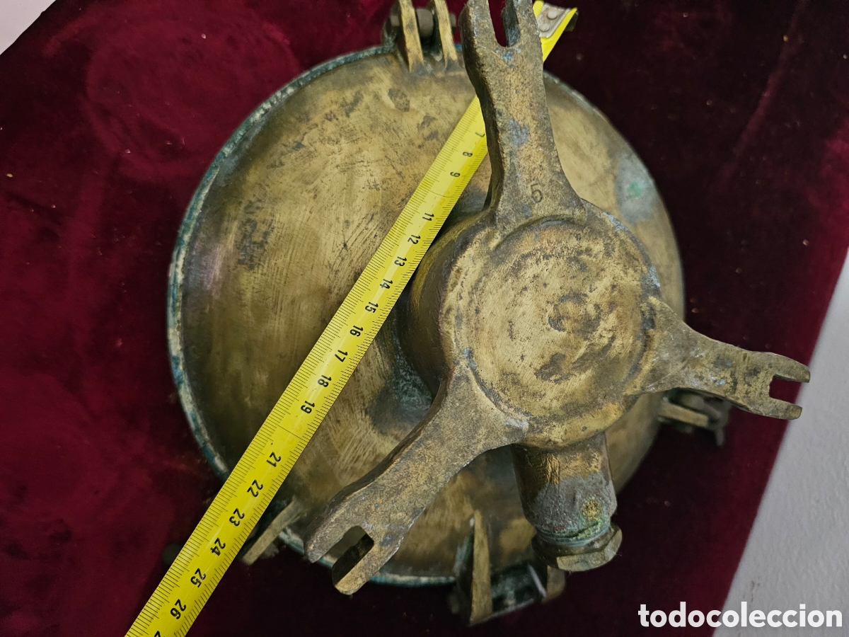 Antig&uuml;edades: L&aacute;mpara de barco de bronce, sin bombeta, - Foto 17