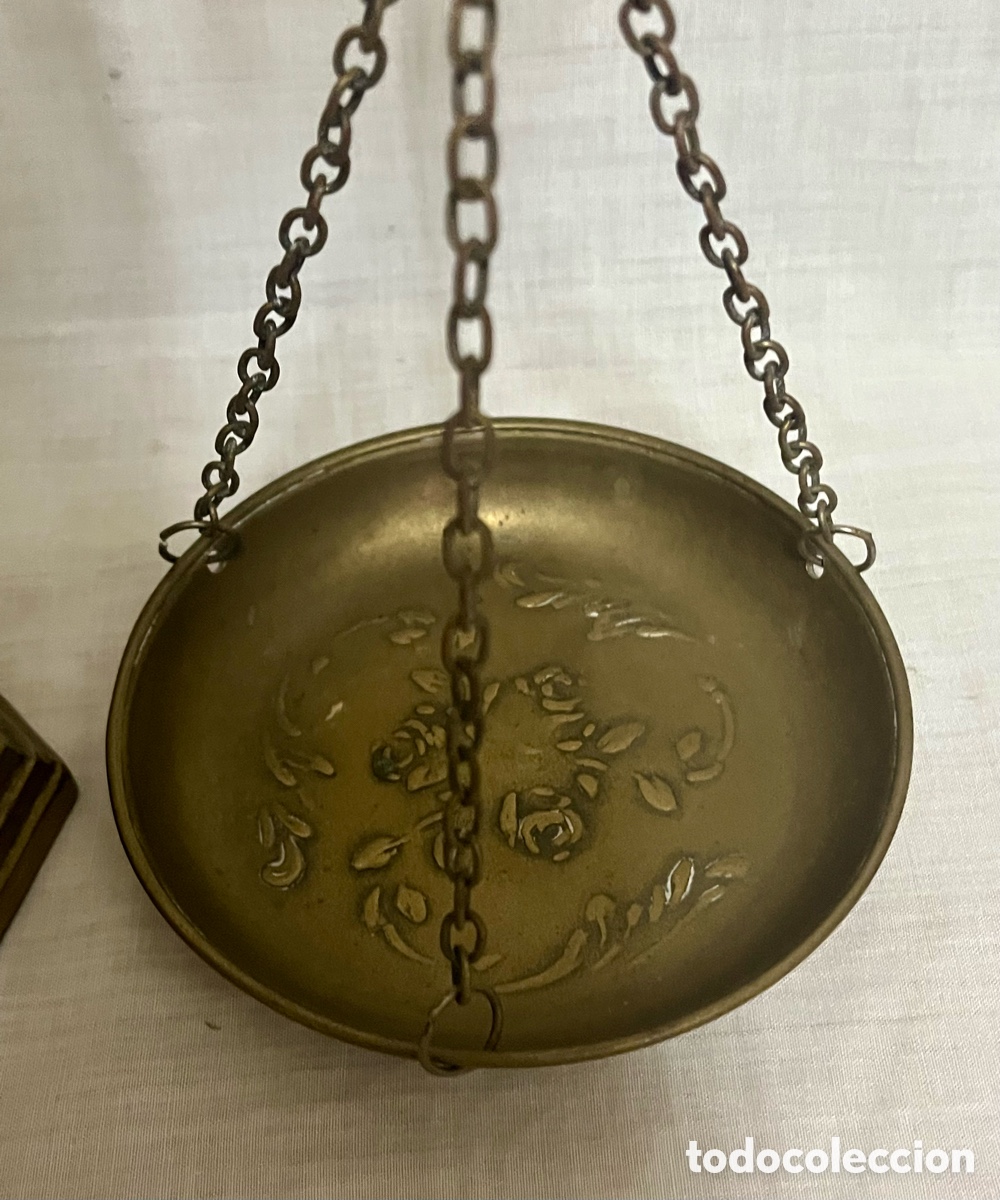 Antig&uuml;edades: BALANZA DE MESA DE BRONCE ANTIGUA ( ROMANA) - Foto 3
