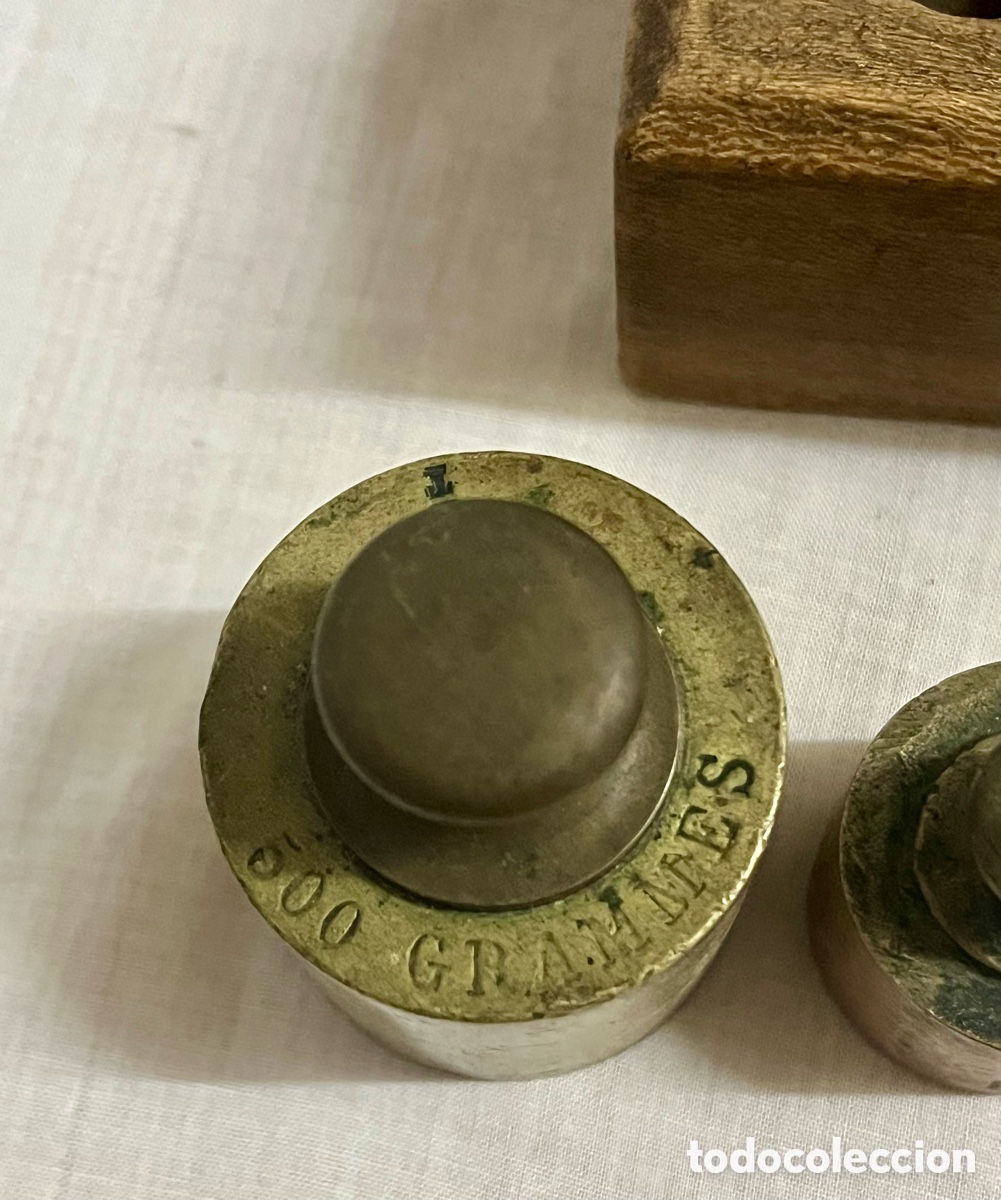 Antig&uuml;edades: JUEGO DE PESAS DE BRONCE ANTIGUO - Foto 4