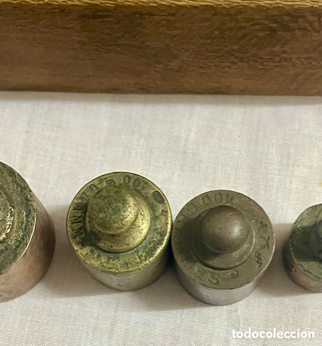 Antig&uuml;edades: JUEGO DE PESAS DE BRONCE ANTIGUO - Foto 6