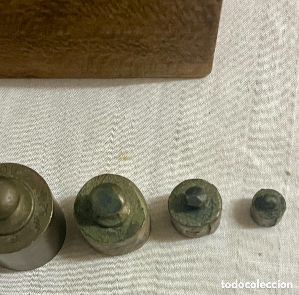 Antig&uuml;edades: JUEGO DE PESAS DE BRONCE ANTIGUO - Foto 7