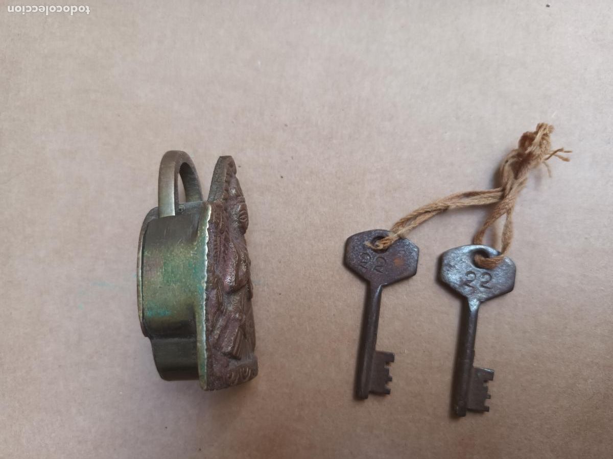 Antig&uuml;edades: CANDADO BRONCE DE LA INDIA. 22. DIOSA. - Foto 8