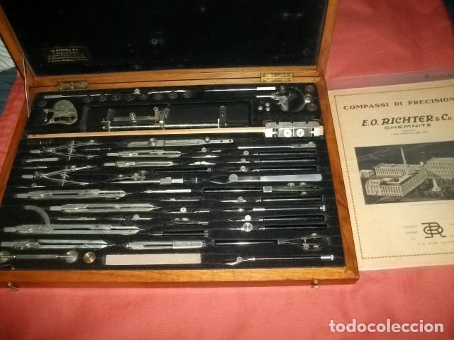 Antig&uuml;edades: CAJA DE COMPASES E.O. RICHTER PR&Auml;CISION - Foto 11