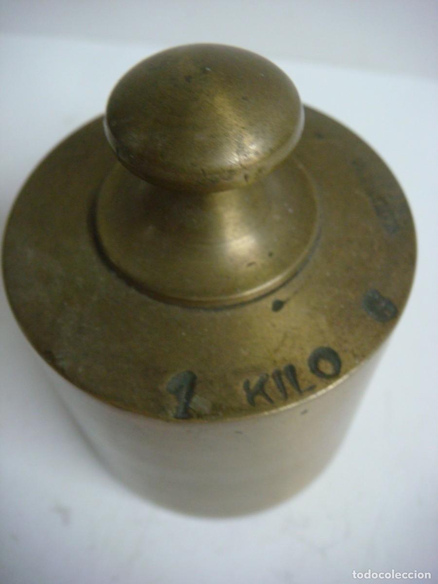 Antig&uuml;edades: PESA DE BASCULA EN BRONCE DE UN KILO DE PESO-(&) - Foto 2