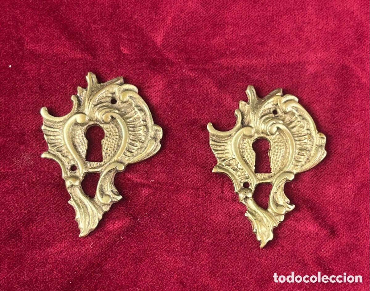 Antig&uuml;edades: PAREJA DE BOCALLAVES DE BRONCE BARROCOS - Foto 6