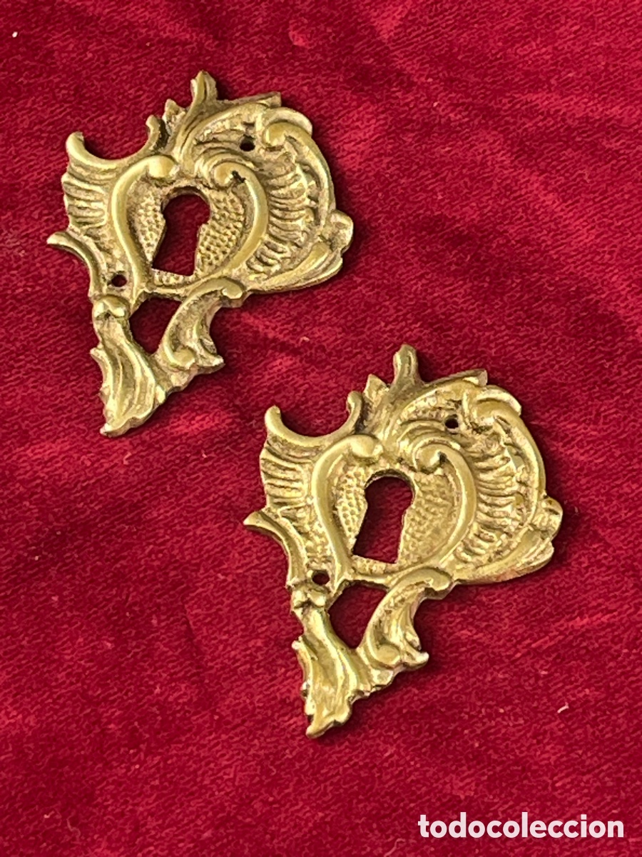 Antig&uuml;edades: PAREJA DE BOCALLAVES DE BRONCE BARROCOS - Foto 7