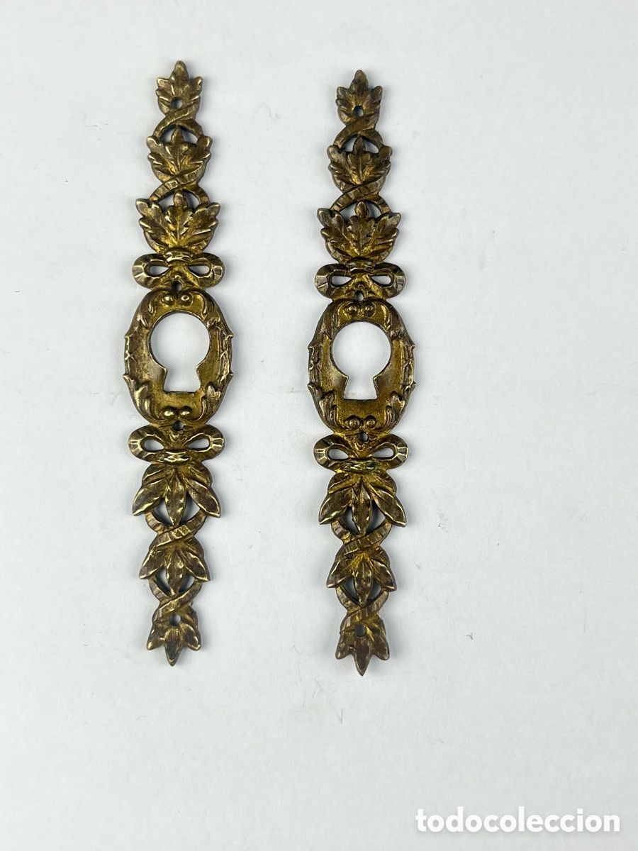 Antig&uuml;edades: Pareja de boca, llaves de bronce barrocos - Foto 2