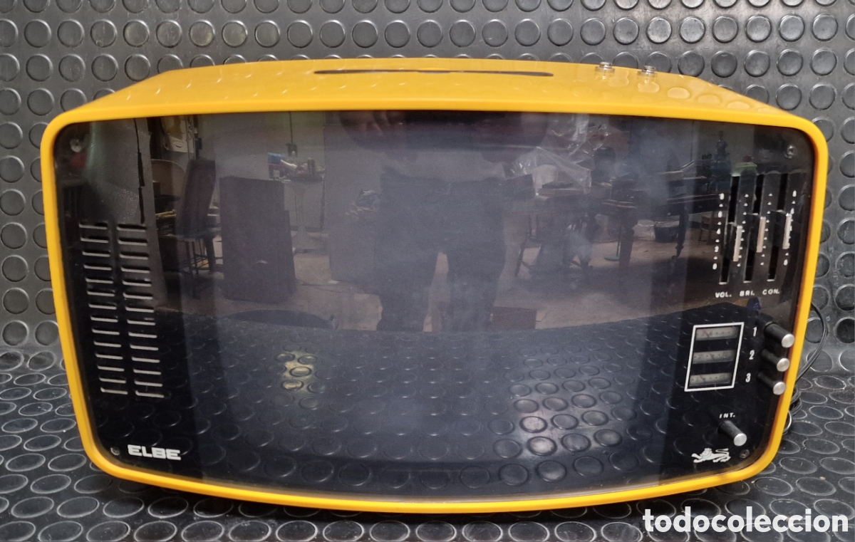 Antiquit&eacute;s: Televisor vintage ELBE LEO 12&rdquo; de color naranja precioso