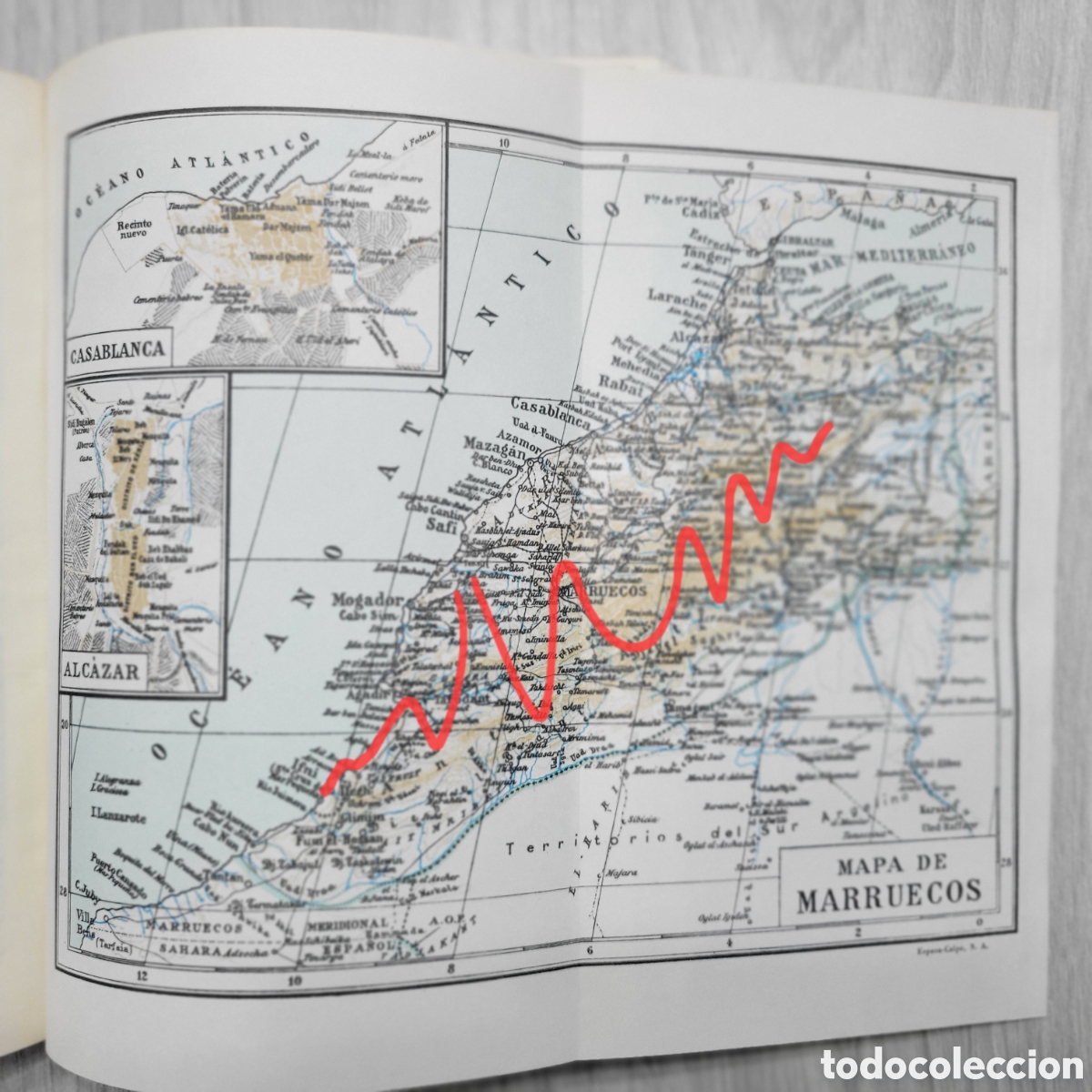 Antig&uuml;edades: Antiguo Mapa de Marruecos 1957 - Foto 1