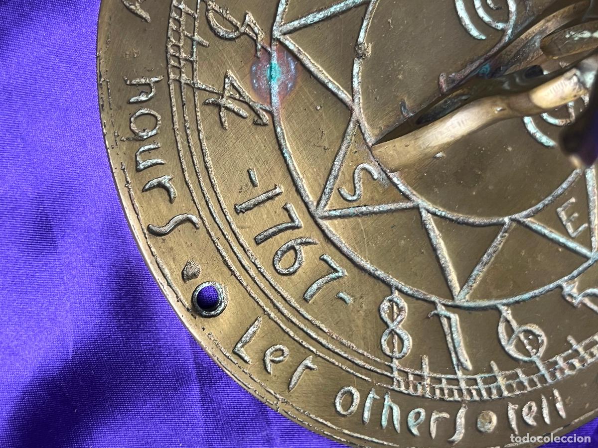 Antig&uuml;edades: ANTIGUO RELOJ DE SOL EN BRONCE - Foto 14