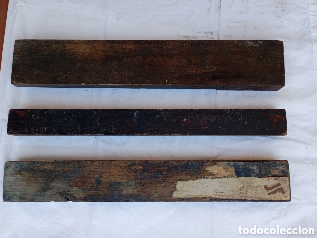 Antig&uuml;edades: Letras(tipos m&oacute;viles) de madera de imprenta - Foto 3