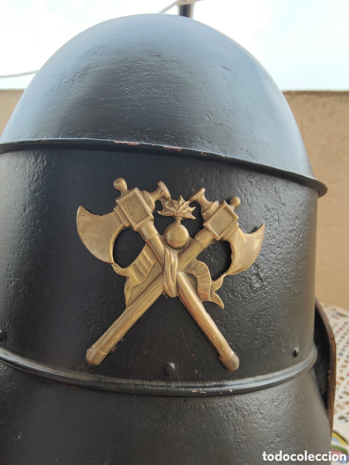 Antig&uuml;edades: ANTIGUO CASCO BOMBERO ALREDEDOR DE 1840 - Foto 3